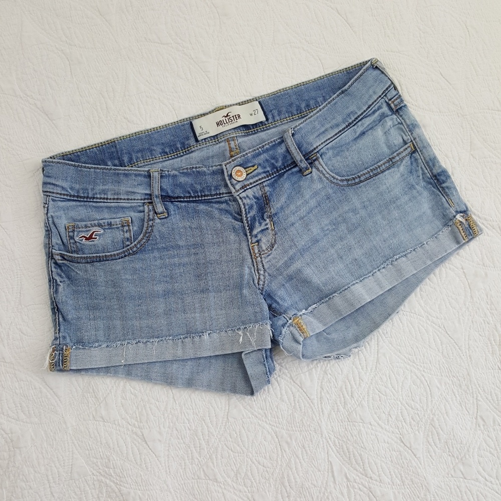 Hollister Factory Faded Denim Shorts Size 5 w27